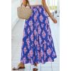 image:imageBTFBM Long Skirts for Women Summer 2026 Elastic High Waist Flowy A Line Casual Boho Tiered Floral Maxi Skirt PocketsDark Blue Pink Flower