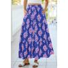 image:imageBTFBM Long Skirts for Women Summer 2026 Elastic High Waist Flowy A Line Casual Boho Tiered Floral Maxi Skirt PocketsDark Blue Pink Flower