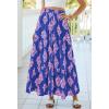 image:imageBTFBM Long Skirts for Women Summer 2026 Elastic High Waist Flowy A Line Casual Boho Tiered Floral Maxi Skirt PocketsDark Blue Pink Flower