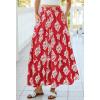 image:imageBTFBM Long Skirts for Women Summer 2026 Elastic High Waist Flowy A Line Casual Boho Tiered Floral Maxi Skirt PocketsFloral Red White Flower