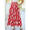 image:imageBTFBM Long Skirts for Women Summer 2026 Elastic High Waist Flowy A Line Casual Boho Tiered Floral Maxi Skirt PocketsFloral Red White Flower