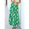 image:imageBTFBM Long Skirts for Women Summer 2026 Elastic High Waist Flowy A Line Casual Boho Tiered Floral Maxi Skirt PocketsGreen White Flower