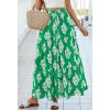 image:imageBTFBM Long Skirts for Women Summer 2026 Elastic High Waist Flowy A Line Casual Boho Tiered Floral Maxi Skirt PocketsGreen White Flower