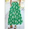 image:imageBTFBM Long Skirts for Women Summer 2026 Elastic High Waist Flowy A Line Casual Boho Tiered Floral Maxi Skirt PocketsGreen White Flower
