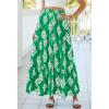 image:imageBTFBM Long Skirts for Women Summer 2026 Elastic High Waist Flowy A Line Casual Boho Tiered Floral Maxi Skirt PocketsGreen White Flower