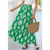 image:imageBTFBM Long Skirts for Women Summer 2026 Elastic High Waist Flowy A Line Casual Boho Tiered Floral Maxi Skirt PocketsGreen White Flower
