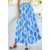 image:imageBTFBM Long Skirts for Women Summer 2026 Elastic High Waist Flowy A Line Casual Boho Tiered Floral Maxi Skirt PocketsLight Blue Blue Flower