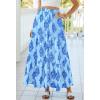 image:imageBTFBM Long Skirts for Women Summer 2026 Elastic High Waist Flowy A Line Casual Boho Tiered Floral Maxi Skirt PocketsLight Blue Blue Flower
