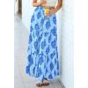 image:imageBTFBM Long Skirts for Women Summer 2026 Elastic High Waist Flowy A Line Casual Boho Tiered Floral Maxi Skirt PocketsLight Blue Blue Flower