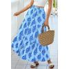 image:imageBTFBM Long Skirts for Women Summer 2026 Elastic High Waist Flowy A Line Casual Boho Tiered Floral Maxi Skirt PocketsLight Blue Blue Flower
