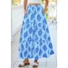 image:imageBTFBM Long Skirts for Women Summer 2026 Elastic High Waist Flowy A Line Casual Boho Tiered Floral Maxi Skirt PocketsLight Blue Blue Flower