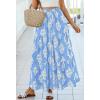 image:imageBTFBM Long Skirts for Women Summer 2026 Elastic High Waist Flowy A Line Casual Boho Tiered Floral Maxi Skirt PocketsLight Blue White Flower