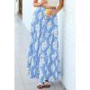 image:imageBTFBM Long Skirts for Women Summer 2026 Elastic High Waist Flowy A Line Casual Boho Tiered Floral Maxi Skirt PocketsLight Blue White Flower