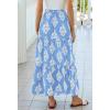 image:imageBTFBM Long Skirts for Women Summer 2026 Elastic High Waist Flowy A Line Casual Boho Tiered Floral Maxi Skirt PocketsLight Blue White Flower