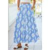 image:imageBTFBM Long Skirts for Women Summer 2026 Elastic High Waist Flowy A Line Casual Boho Tiered Floral Maxi Skirt PocketsLight Blue White Flower