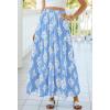image:imageBTFBM Long Skirts for Women Summer 2026 Elastic High Waist Flowy A Line Casual Boho Tiered Floral Maxi Skirt PocketsLight Blue White Flower