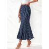 image:imageBTFBM Maxi Skirts for Women 2026 Summer Spring Lightweight A Line High Waisted Wedding Guest Party Silk Long Midi SkirtDot Navy White