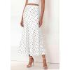 image:imageBTFBM Maxi Skirts for Women 2026 Summer Spring Lightweight A Line High Waisted Wedding Guest Party Silk Long Midi SkirtDot White Black