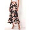 image:imageBTFBM Maxi Skirts for Women 2026 Summer Spring Lightweight A Line High Waisted Wedding Guest Party Silk Long Midi SkirtFloral Black Pink
