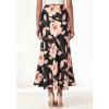 image:imageBTFBM Maxi Skirts for Women 2026 Summer Spring Lightweight A Line High Waisted Wedding Guest Party Silk Long Midi SkirtFloral Black Pink
