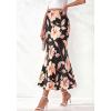image:imageBTFBM Maxi Skirts for Women 2026 Summer Spring Lightweight A Line High Waisted Wedding Guest Party Silk Long Midi SkirtFloral Black Pink