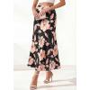 image:imageBTFBM Maxi Skirts for Women 2026 Summer Spring Lightweight A Line High Waisted Wedding Guest Party Silk Long Midi SkirtFloral Black Pink