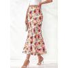 image:imageBTFBM Maxi Skirts for Women 2026 Summer Spring Lightweight A Line High Waisted Wedding Guest Party Silk Long Midi SkirtFloral White Multicolored