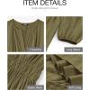 image:imageBTFBM Spring Dresses for Women 2026 Casual Long Sleeve V Neck Elastic Waist Lightweight Maxi Wedding Guest Dress PocketsArmy Green