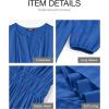image:imageBTFBM Spring Dresses for Women 2026 Casual Long Sleeve V Neck Elastic Waist Lightweight Maxi Wedding Guest Dress PocketsBlue