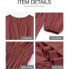 image:imageBTFBM Spring Dresses for Women 2026 Casual Long Sleeve V Neck Elastic Waist Lightweight Maxi Wedding Guest Dress PocketsBrown Red