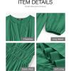 image:imageBTFBM Spring Dresses for Women 2026 Casual Long Sleeve V Neck Elastic Waist Lightweight Maxi Wedding Guest Dress PocketsDark Green