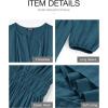 image:imageBTFBM Spring Dresses for Women 2026 Casual Long Sleeve V Neck Elastic Waist Lightweight Maxi Wedding Guest Dress PocketsLake Blue