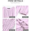 image:imageBTFBM Spring Dresses for Women 2026 Casual Long Sleeve V Neck Elastic Waist Lightweight Maxi Wedding Guest Dress PocketsLight Pink Purple