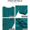 image:imageBTFBM Spring Dresses for Women 2026 Casual Long Sleeve V Neck Elastic Waist Lightweight Maxi Wedding Guest Dress PocketsMalachite Green