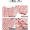 image:imageBTFBM Spring Dresses for Women 2026 Casual Long Sleeve V Neck Elastic Waist Lightweight Maxi Wedding Guest Dress PocketsPink