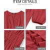image:imageBTFBM Spring Dresses for Women 2026 Casual Long Sleeve V Neck Elastic Waist Lightweight Maxi Wedding Guest Dress PocketsRed