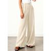image:imageBTFBM Wide Leg Pants Woman 2026 High Waisted Button Business Casual Dressy Trousers Office Work Palazzo Pants PocketsBeige