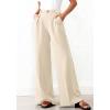 image:imageBTFBM Wide Leg Pants Woman 2026 High Waisted Button Business Casual Dressy Trousers Office Work Palazzo Pants PocketsBeige