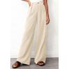 image:imageBTFBM Wide Leg Pants Woman 2026 High Waisted Button Business Casual Dressy Trousers Office Work Palazzo Pants PocketsBeige