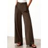 image:imageBTFBM Wide Leg Pants Woman 2026 High Waisted Button Business Casual Dressy Trousers Office Work Palazzo Pants PocketsBrown