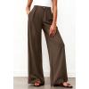 image:imageBTFBM Wide Leg Pants Woman 2026 High Waisted Button Business Casual Dressy Trousers Office Work Palazzo Pants PocketsBrown
