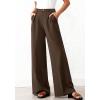 image:imageBTFBM Wide Leg Pants Woman 2026 High Waisted Button Business Casual Dressy Trousers Office Work Palazzo Pants PocketsBrown