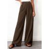 image:imageBTFBM Wide Leg Pants Woman 2026 High Waisted Button Business Casual Dressy Trousers Office Work Palazzo Pants PocketsBrown