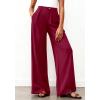 image:imageBTFBM Wide Leg Pants Woman 2026 High Waisted Button Business Casual Dressy Trousers Office Work Palazzo Pants PocketsBurgundy