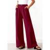 image:imageBTFBM Wide Leg Pants Woman 2026 High Waisted Button Business Casual Dressy Trousers Office Work Palazzo Pants PocketsBurgundy