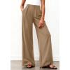image:imageBTFBM Wide Leg Pants Woman 2026 High Waisted Button Business Casual Dressy Trousers Office Work Palazzo Pants PocketsKhaki