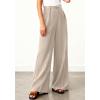 image:imageBTFBM Wide Leg Pants Woman 2026 High Waisted Button Business Casual Dressy Trousers Office Work Palazzo Pants PocketsLight Khaki