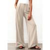 image:imageBTFBM Wide Leg Pants Woman 2026 High Waisted Button Business Casual Dressy Trousers Office Work Palazzo Pants PocketsLight Khaki