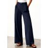 image:imageBTFBM Wide Leg Pants Woman 2026 High Waisted Button Business Casual Dressy Trousers Office Work Palazzo Pants PocketsNavy