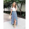 image:imageBTFBM Women 2026 Spring Summer Long Skirts Dress Boho Floral Elastic Waist Split Ruffle High Low Beach Maxi Skirt ClothesBlue